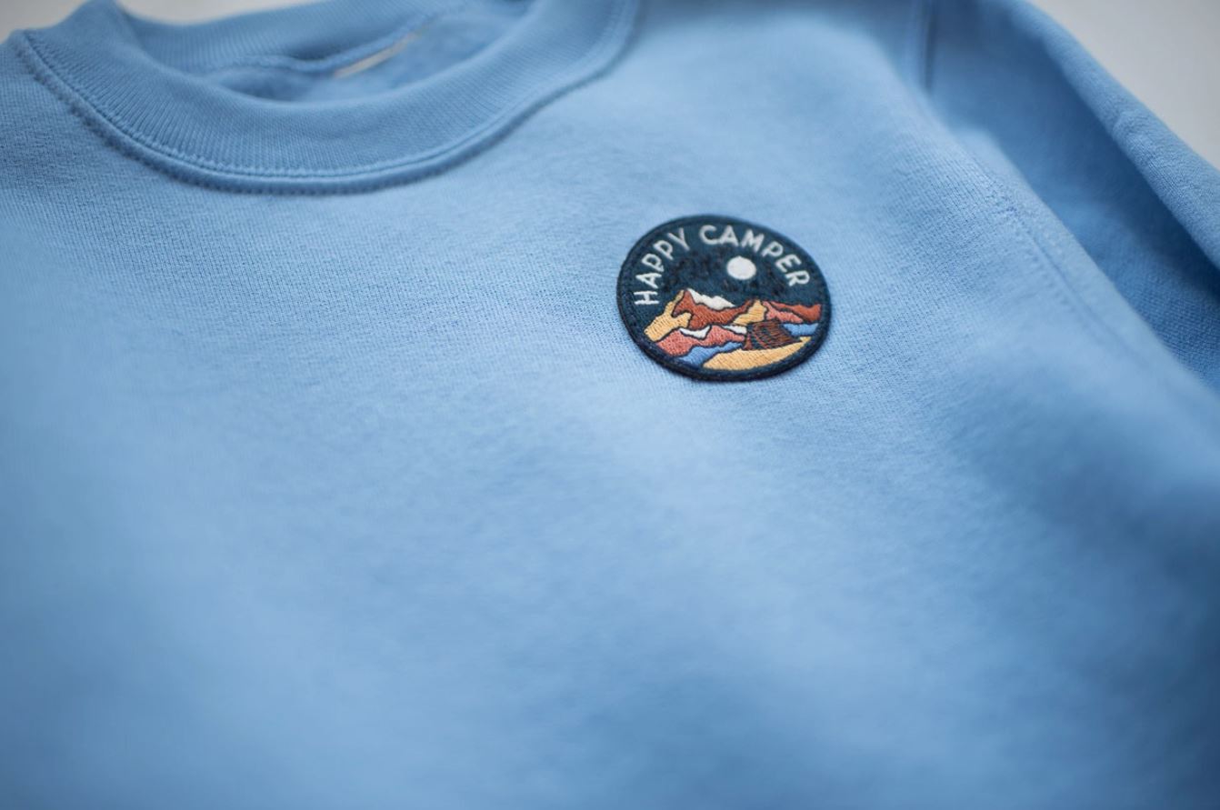 Happy Camper Sky Blue Sweatshirt