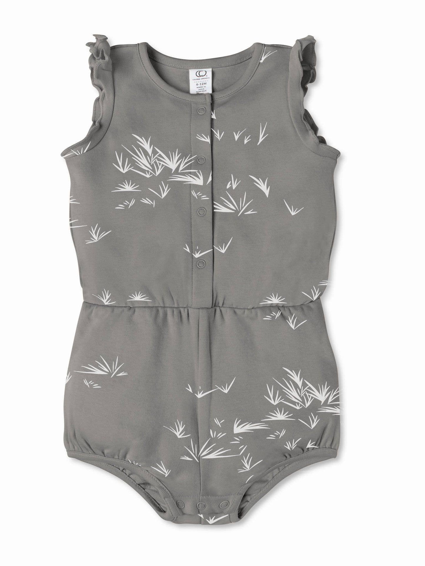 Amelia Romper - Grass Print - Blue Kangaroo Clothing