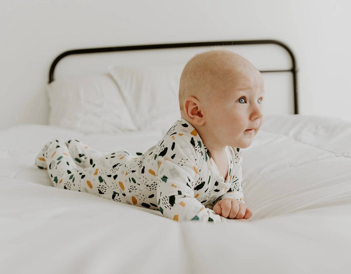 Bloom Zipper Footies (Organic Cotton) - Blue Kangaroo Clothing