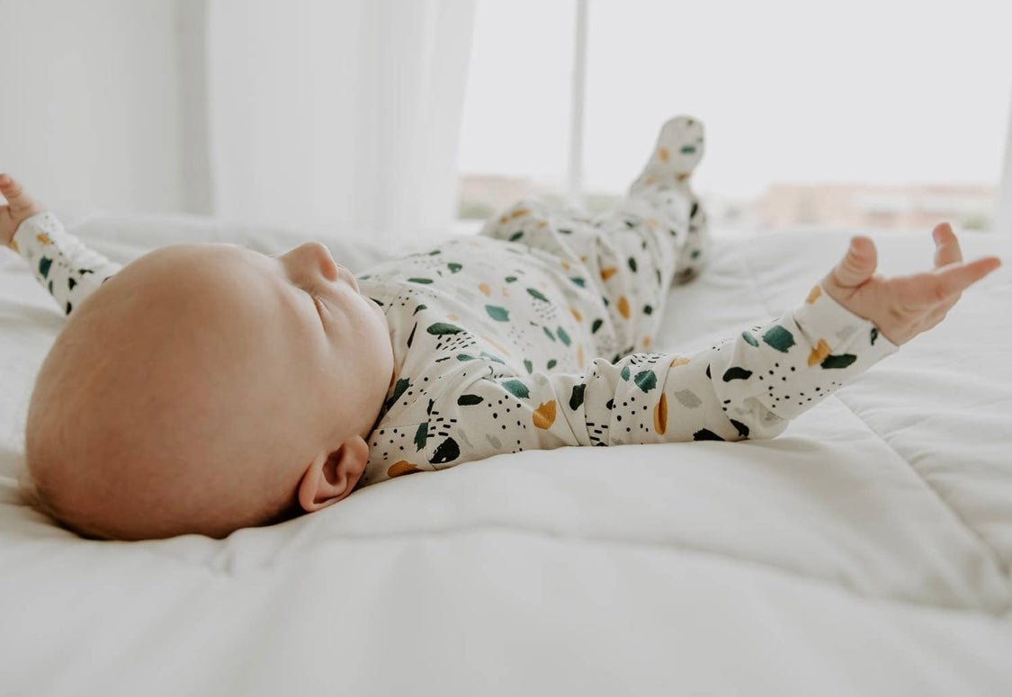 Bloom Zipper Footies (Organic Cotton) - Blue Kangaroo Clothing