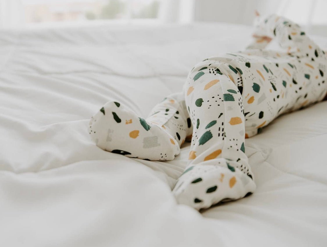 Bloom Zipper Footies (Organic Cotton) - Blue Kangaroo Clothing