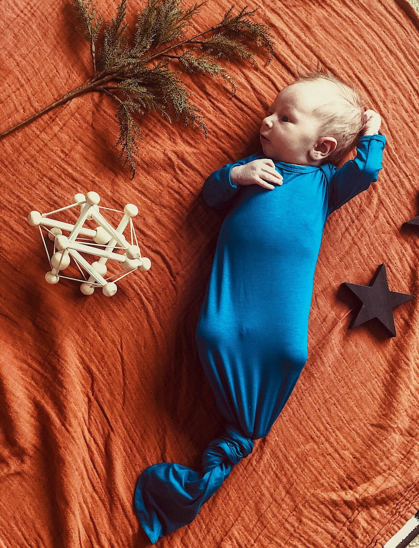 Blue Knotted Gown - Blue Kangaroo Clothing