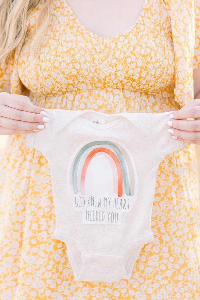 "God Knew My Heart Needed You” Onesie - Blue Kangaroo Clothing