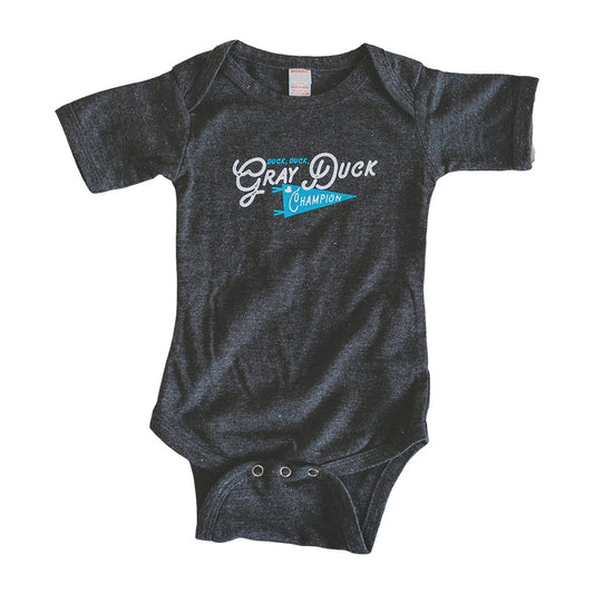 Gray Duck Champion baby bodysuit - Blue Kangaroo Clothing