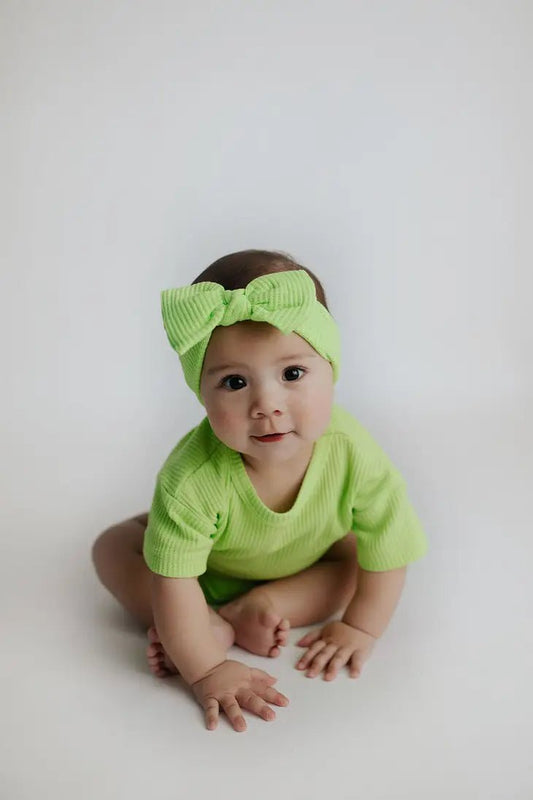 Lime Green Summer Waffle 3 Piece Set - Blue Kangaroo Clothing