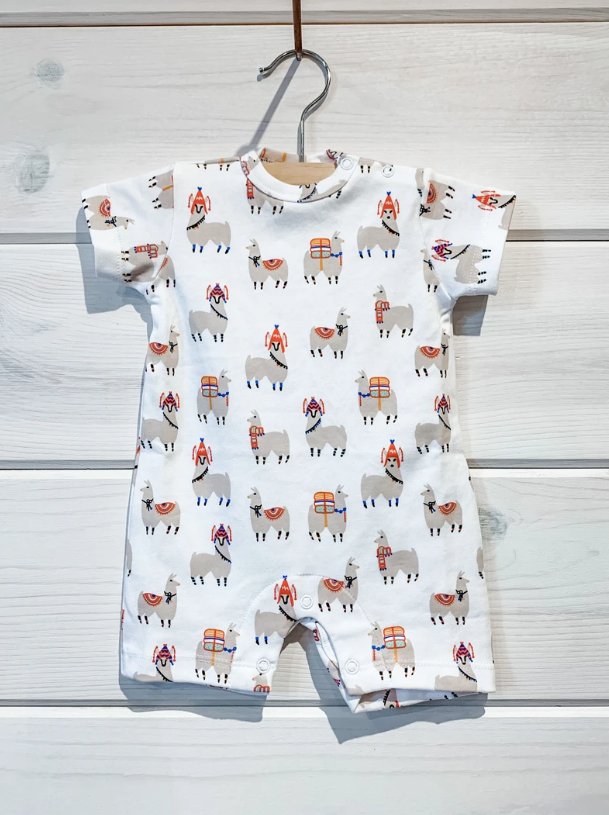 Llama Romper - Blue Kangaroo Clothing