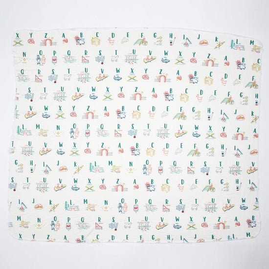 Minnesota Alphabet Swaddle Blanket - Blue Kangaroo Clothing