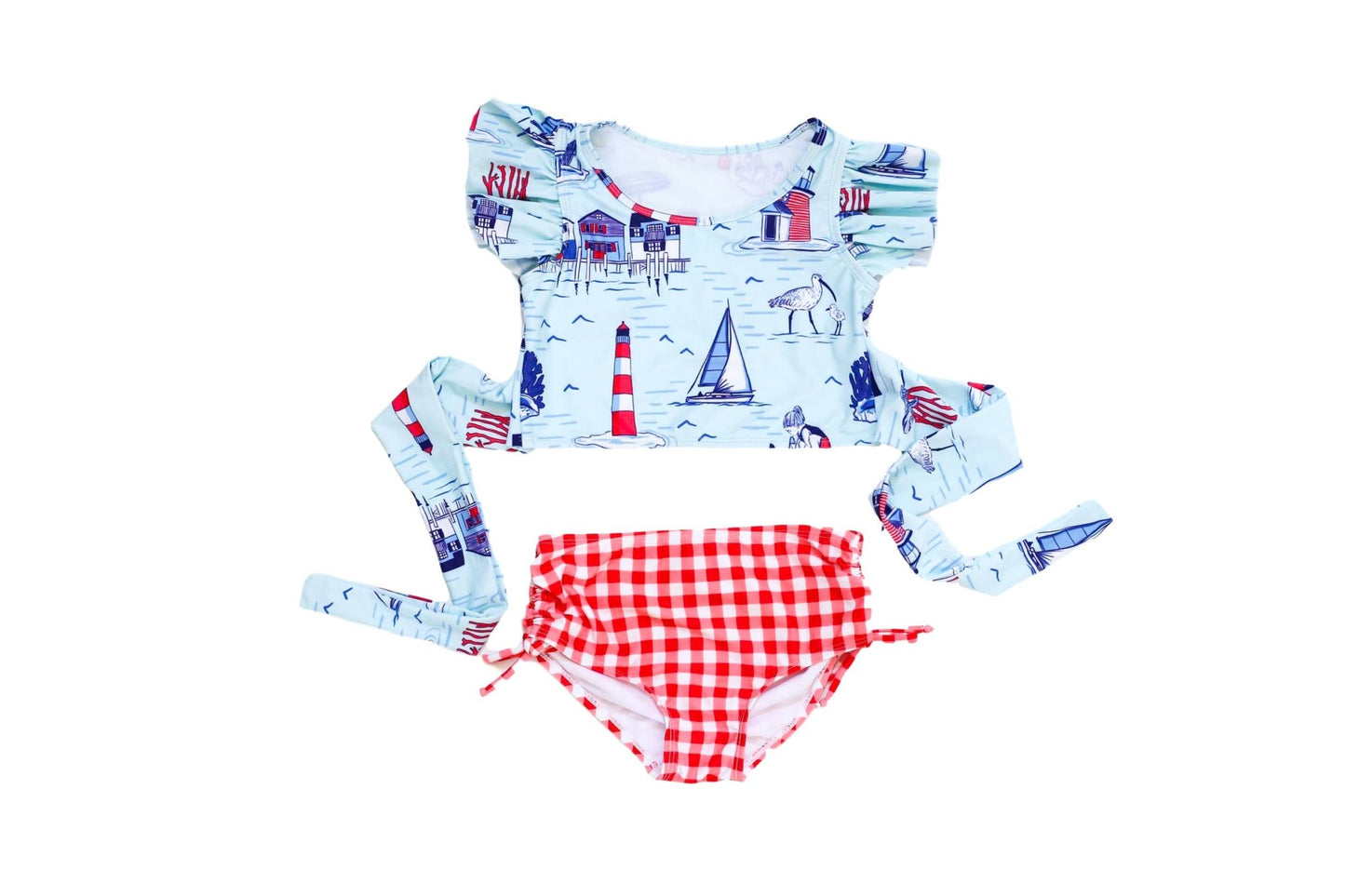Pier House Two Piece Swimsuit - Blue Kangaroo Clothing