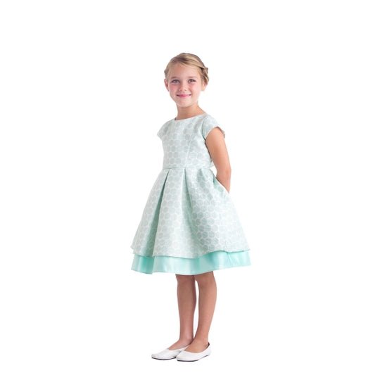 Polka Dot Pleated Dress - Mint - Blue Kangaroo Clothing