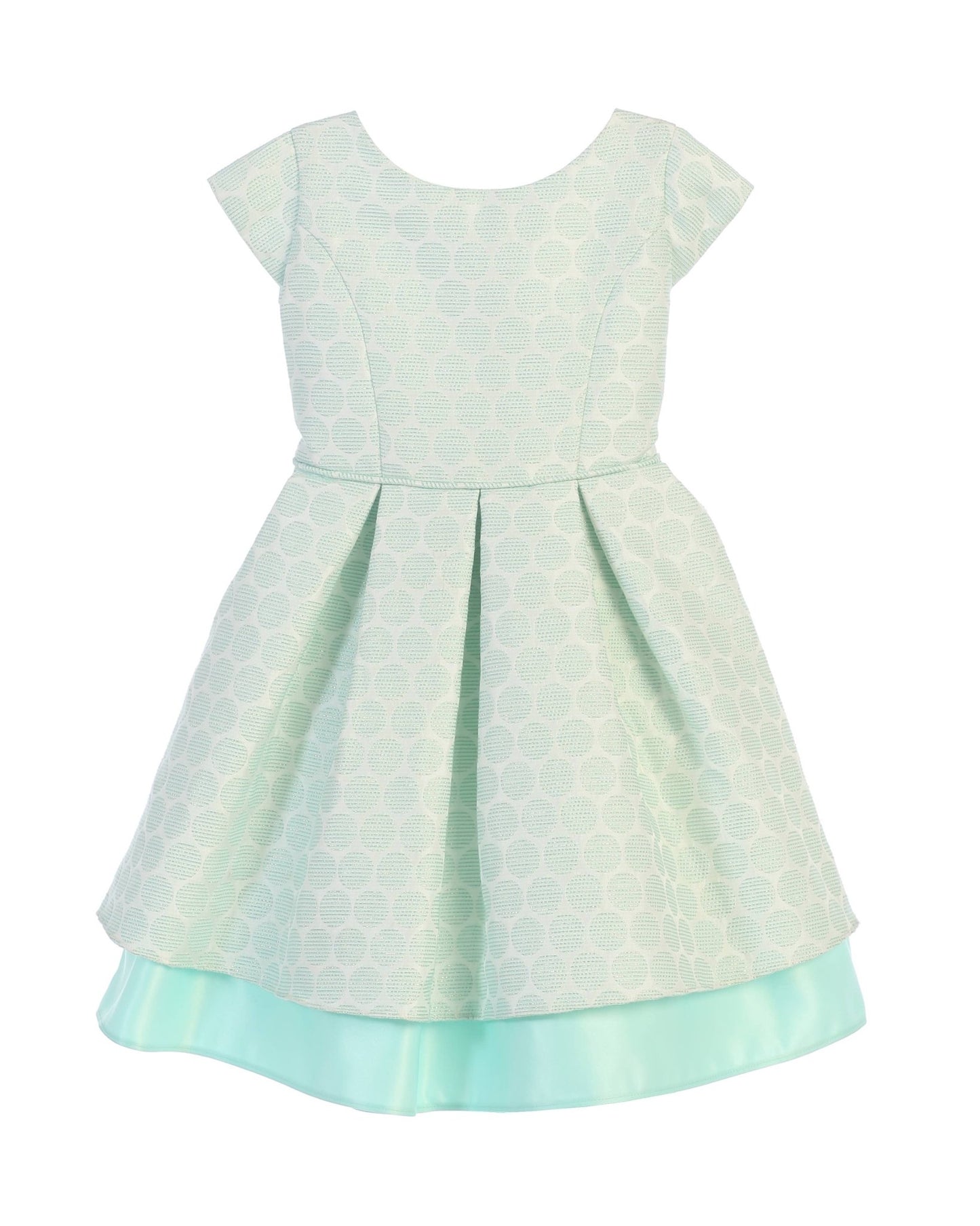 Polka Dot Pleated Dress - Mint - Blue Kangaroo Clothing