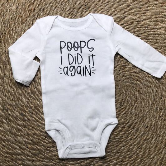 Poops I Did it Again Infant Bodysuit - Blue Kangaroo Clothing