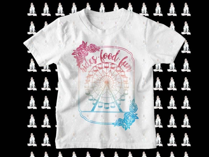 Rides Food Fun Fair Kid's Sublimation Shirt - Blue Kangaroo Clothing