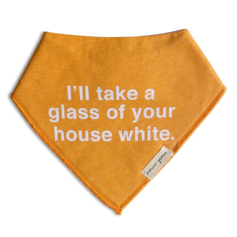 Statement Bandana Bib - House White - Blue Kangaroo Clothing