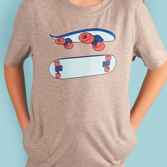 Tag Tee - Light Heather Grey Skateboard - Blue Kangaroo Clothing
