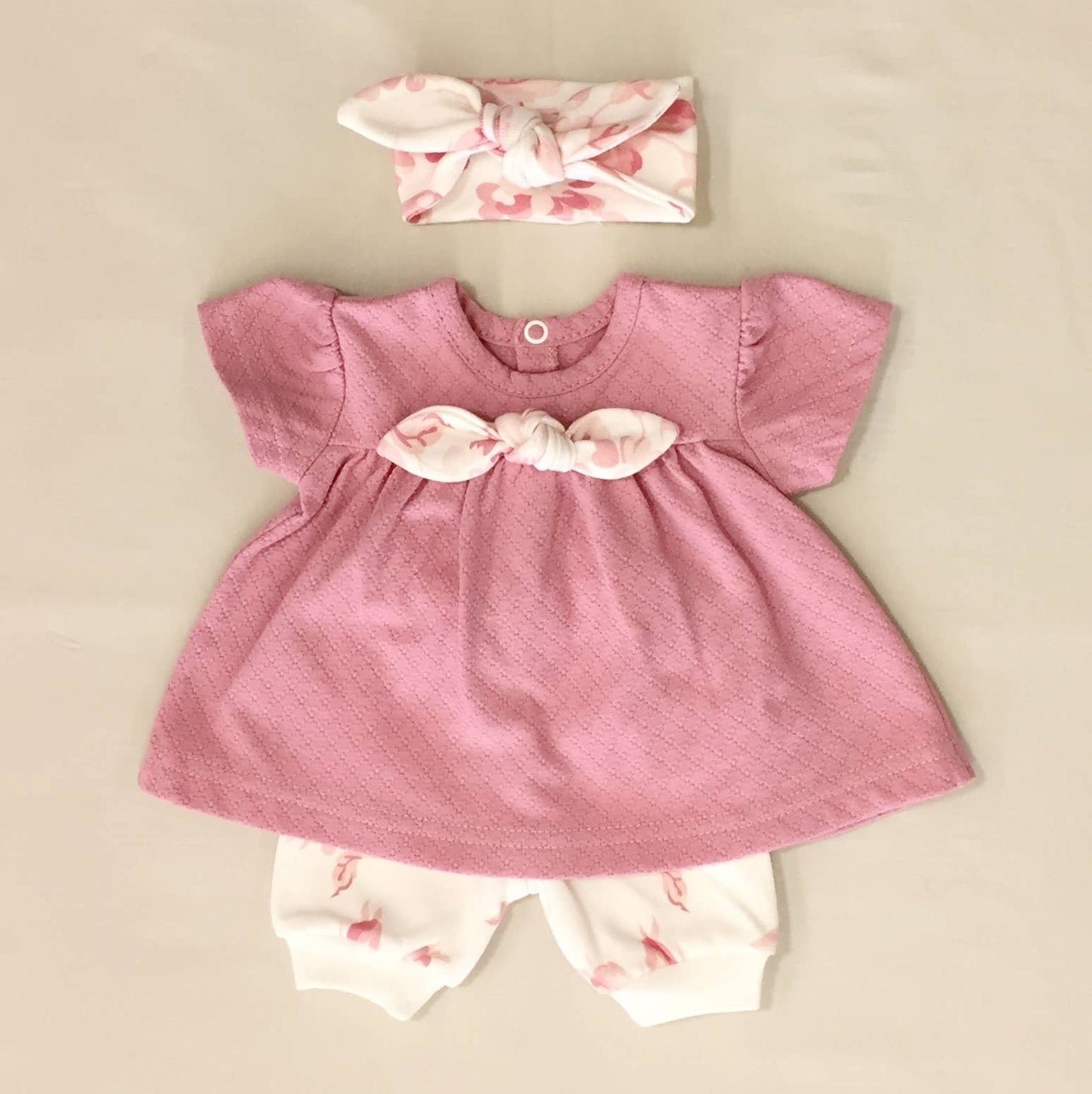 Vintage Rose Dress Set - Pressed Rose - Blue Kangaroo Clothing