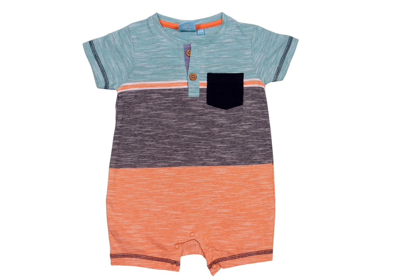 Yarn Dye Pocket Romper - Blue Kangaroo Clothing