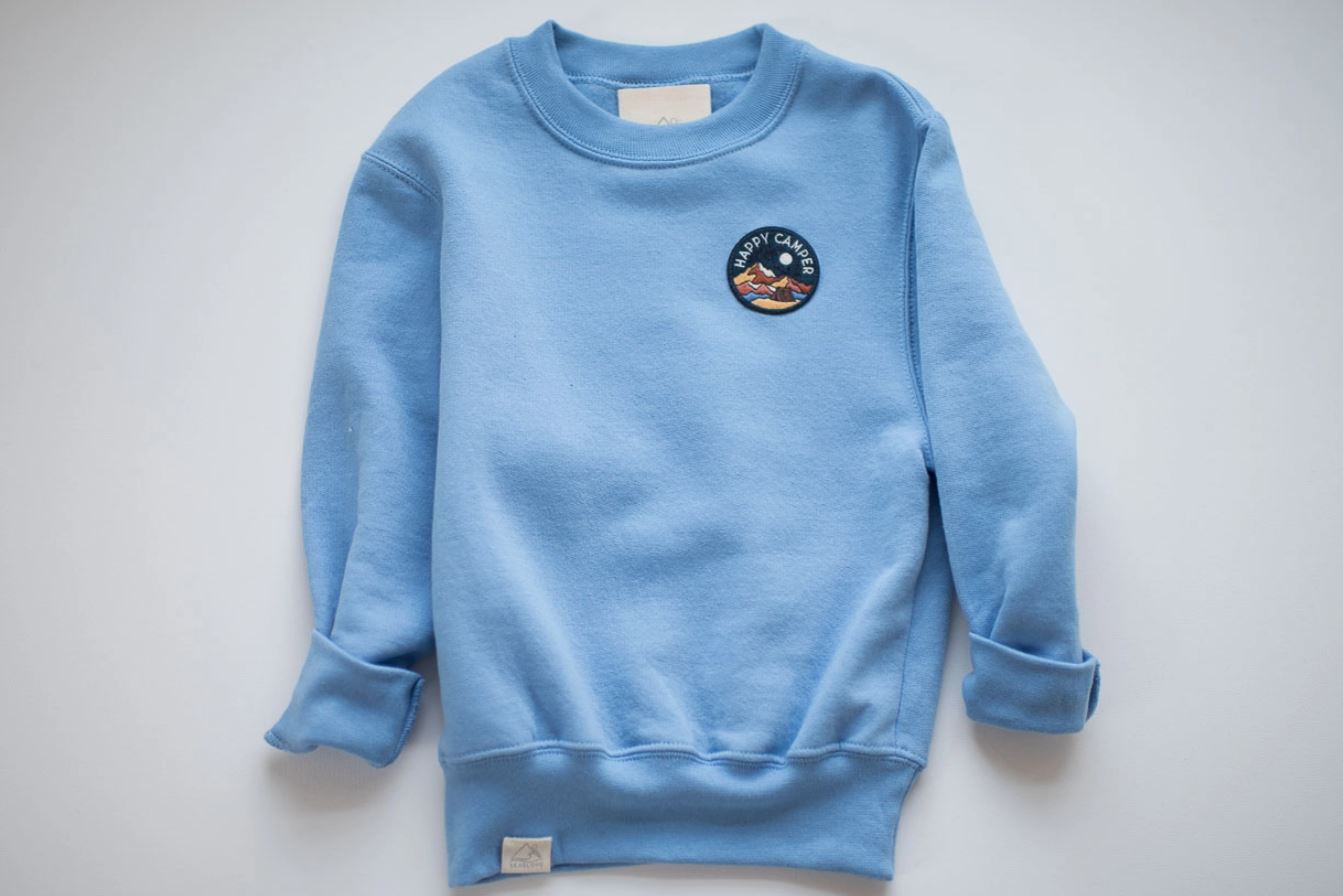 Happy Camper Sky Blue Sweatshirt