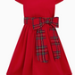 Ailsa Velvet & Plaid Bow Girl's Holiday Party Dress