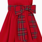 Ailsa Velvet & Plaid Bow Girl's Holiday Party Dress