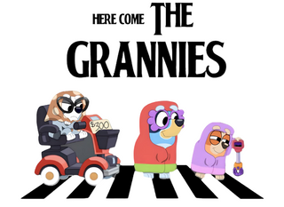 Bluey Here Come The Grannies Beatles Crossover PNG | Blue Bingo Heeler |  Files for Crafting / Sublimation / Instant Download