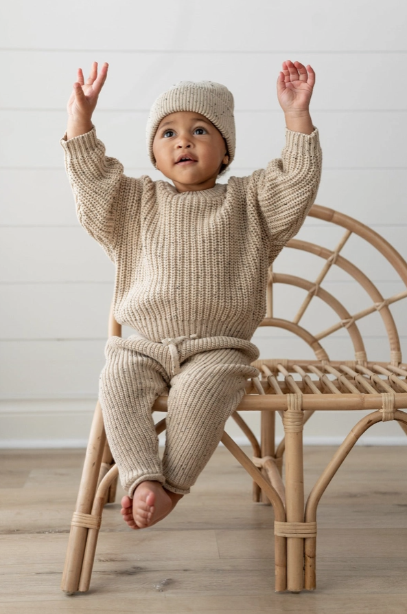 Speckled Oak Chunky Knit Sweater