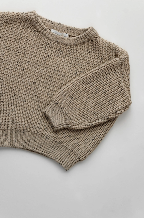 Speckled Oak Chunky Knit Sweater