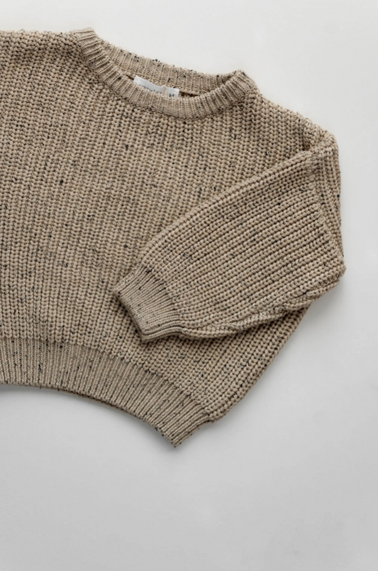 Speckled Oak Chunky Knit Sweater