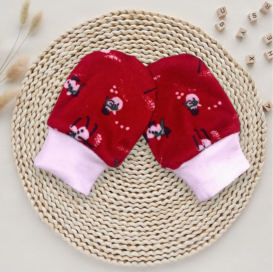 Newborn Snowman Organic Cotton Mittens