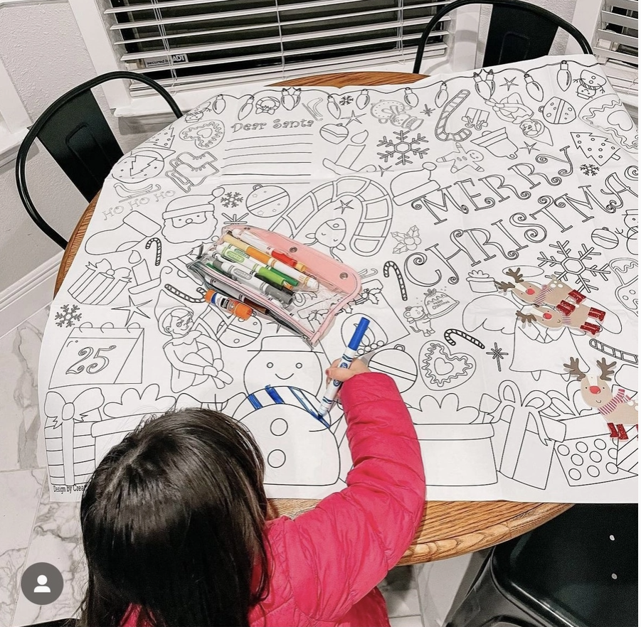 Christmas Coloring Tablecloth | Christmas Family Activity