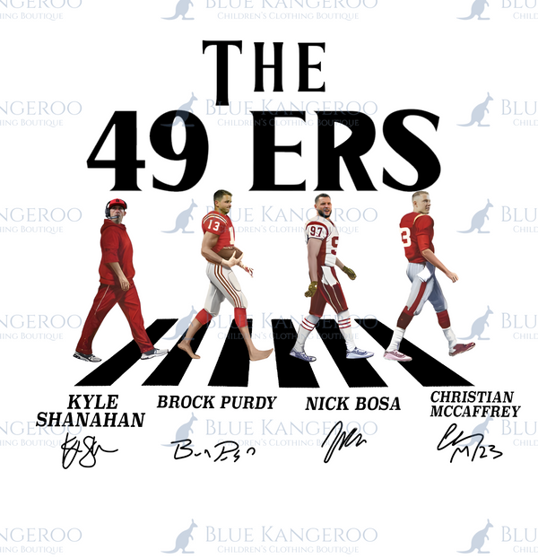 San Francisco 49ers Walking Abbey Road Signatures Football  | Files for Crafting / Sublimation / Instant Download