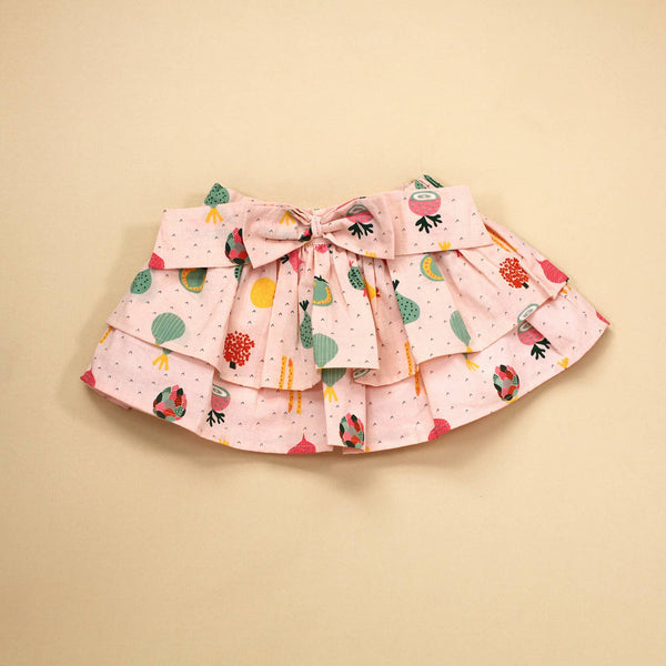 Baby Girl Two Tier Skirt with Bow (Organic Cotton) - Blue Kangaroo Clothing