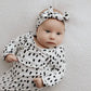 Black & White Polka Dot Knotted Gown | Newborn - Blue Kangaroo Clothing