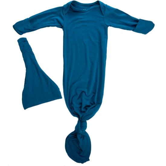 Blue Knotted Gown - Blue Kangaroo Clothing
