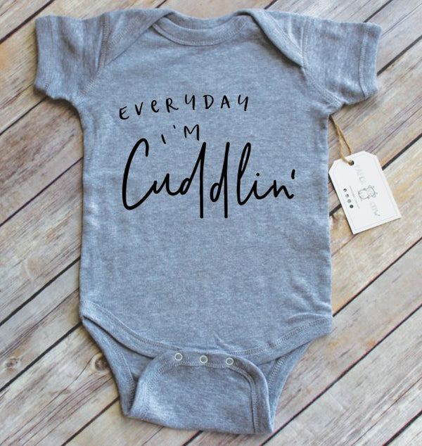 Everyday I'm Cuddlin' Bodysuit - Blue Kangaroo Clothing