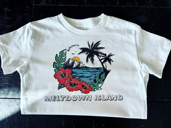 Meltdown Island T-shirt - Blue Kangaroo Clothing