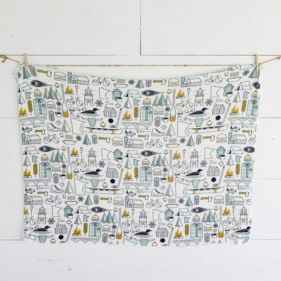Minnesota Icons Swaddle Blanket - Blue Kangaroo Clothing
