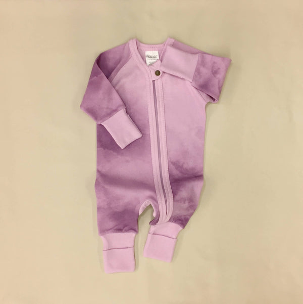 Water Color Zip Sleep and Play Suit - Lilac - Blue Kangaroo Clothing